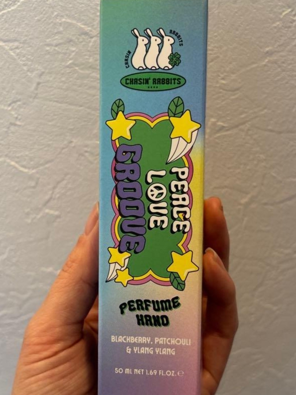 Chasin' Rabbits Peace Love Groove Perfume Hand - Pastel Gradient